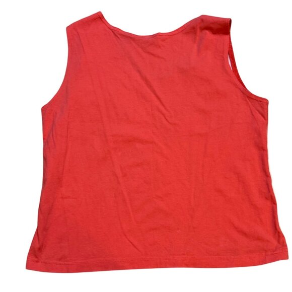 90s Sleeveless Tropical Sunset Baby Tee Tank Top Large - Picture 3 of 6